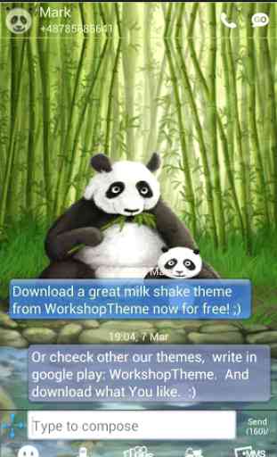 GO SMS Pro Theme Panda 2