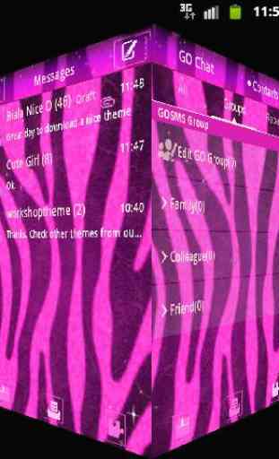 GO SMS Pro Theme Pink Zebra 3