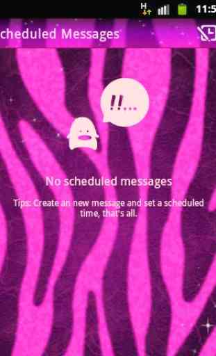 GO SMS Pro Theme Pink Zebra 4