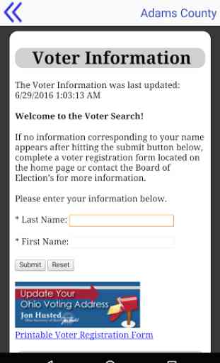 Ohio Voter Information 3