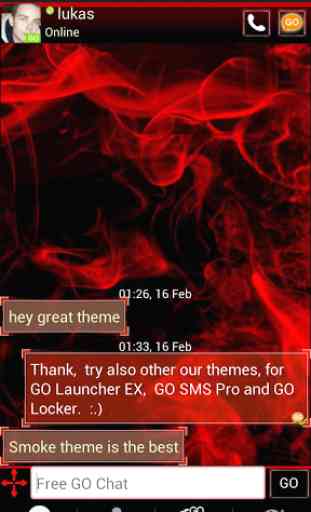 GO SMS Pro Theme Red Smoke 1