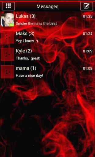 GO SMS Pro Theme Red Smoke 2