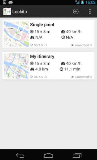 Lockito – Fake GPS itinerary 1