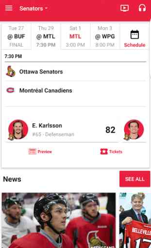 Ottawa Senators Official App 1