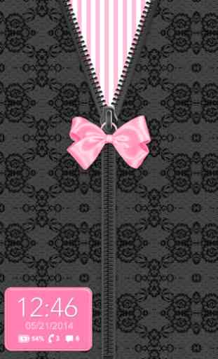 Black Pink Bow Lace Go Locker 1