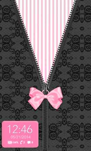 Black Pink Bow Lace Go Locker 2