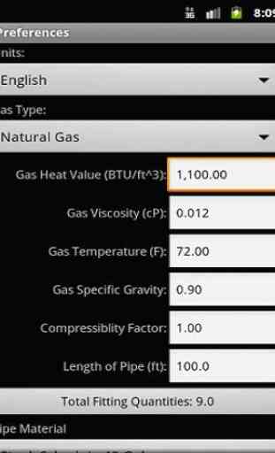 HVAC Pipe Sizer - Gas High 3