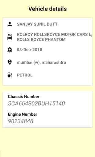 Vehicle registration details 1