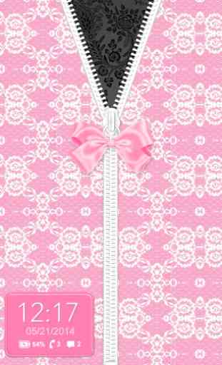White Pink Lace Bow Go Locker 1