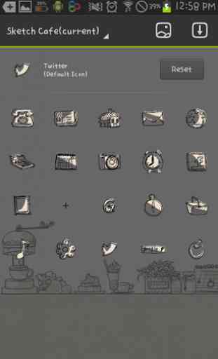 Sketch Cafe go launcher theme 4