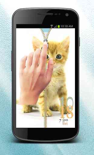 Cute Kitty Zip Lock Screen 3