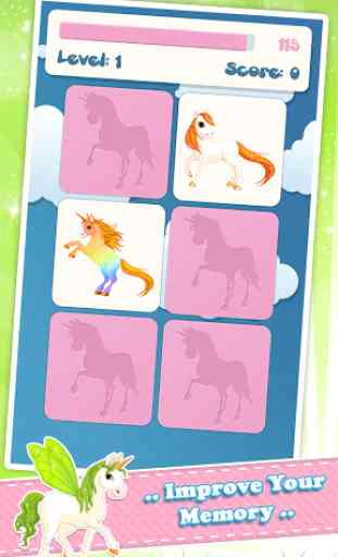 Memory game for kids: Unicorns 2