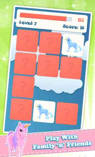 Memory game for kids: Unicorns 4