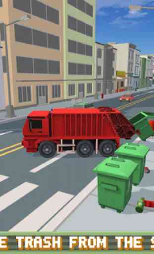 Blocky Garbage Truck SIM PRO 4