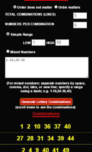 Lottery Number Generator 4