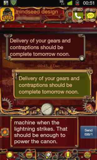 Steampunk GO SMS Theme 1