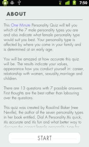 Male Personality Test 2