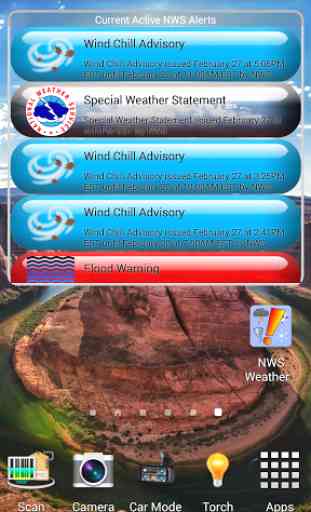 NWS Weather Alerts Widget 1