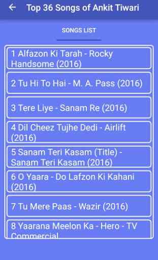 Top 36 Song's of Ankit Tiwari 2