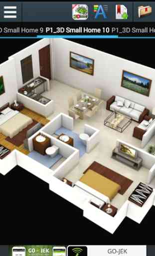 3D Small Home Plan Ideas 4