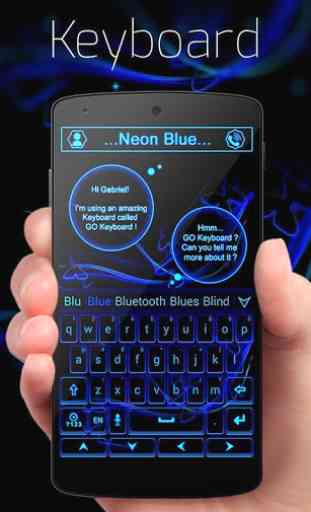 Neon Blue GO Keyboard Theme 1