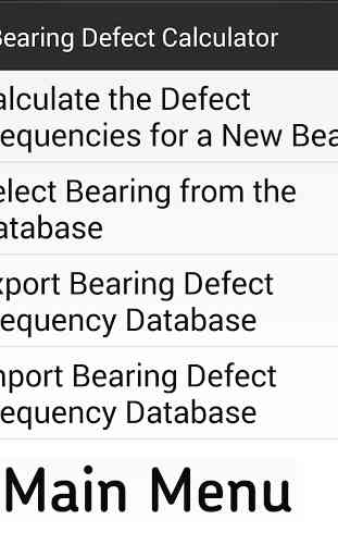 Bearing Defect Calculator 1