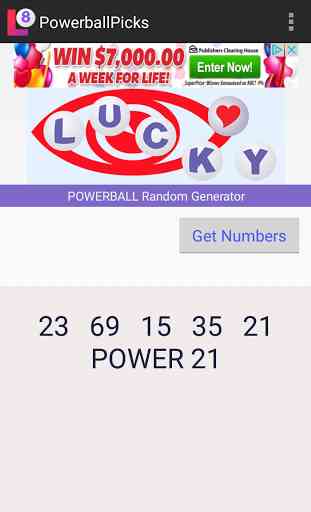 Powerball Random Generator app 2