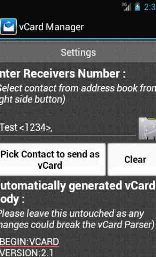 vCard Manager - vCard SMS 4