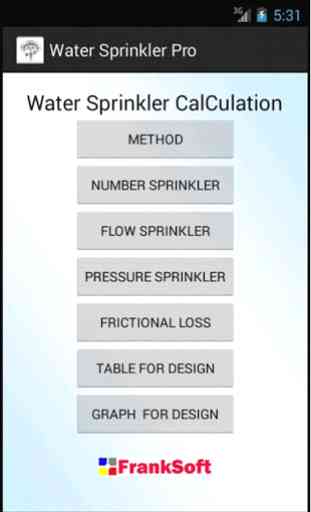Water Sprinkler ProCalDesign 1