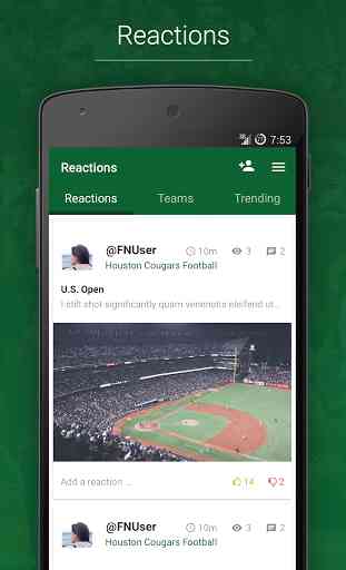 FanReact-Sport Fans Social App 1