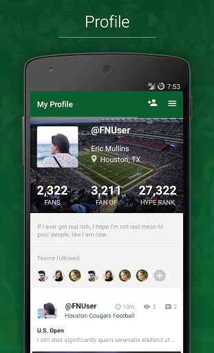 FanReact-Sport Fans Social App 3