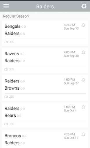 Football Schedule for Raiders 3