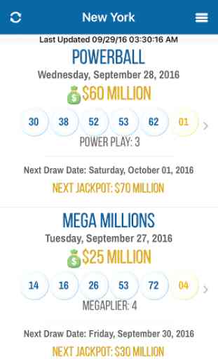Lottery Results - New York 1