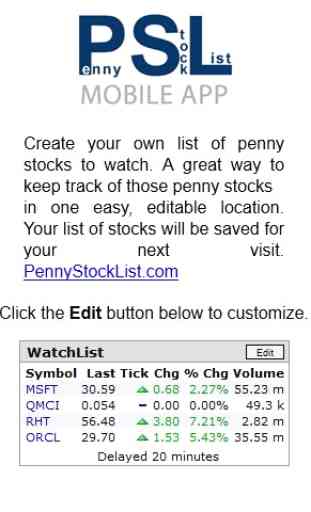 Penny Stocks List and Tools 2