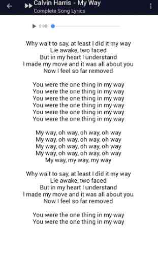 Calvin Harris My Way Lyrics 2