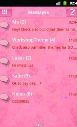 Pink 2 GO SMS PRO Theme 1