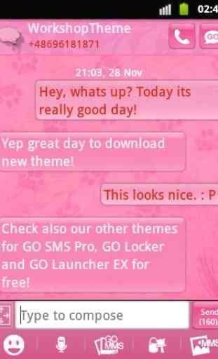 Pink 2 GO SMS PRO Theme 2