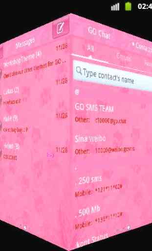 Pink 2 GO SMS PRO Theme 4