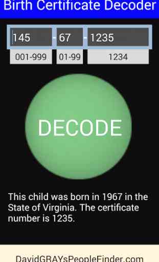 Birth Certificate Decoder 1