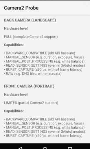 Camera2 Probe for Android 5.0+ 2