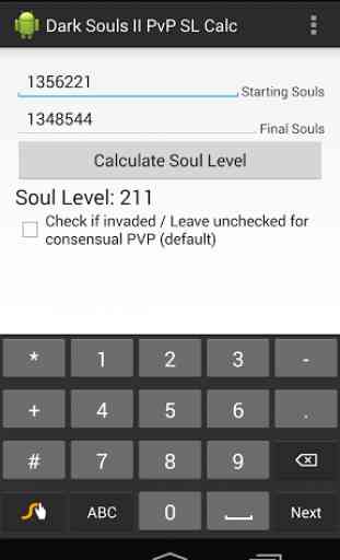 Dark Souls II PvP Level Calc 2
