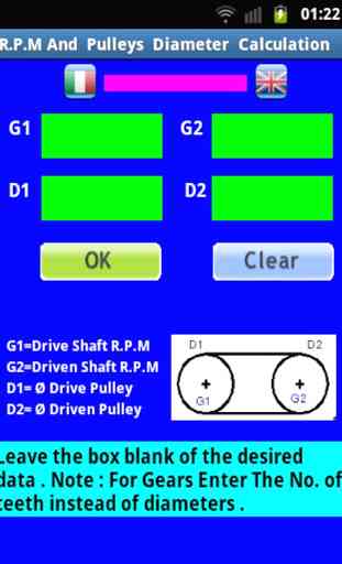 RPM And Pulley Diam Calculator 3