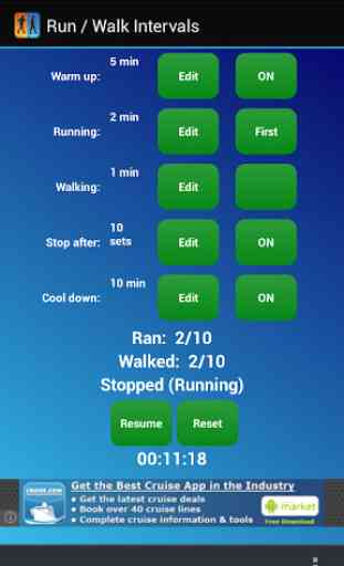 Run / Walk Intervals Timer 3