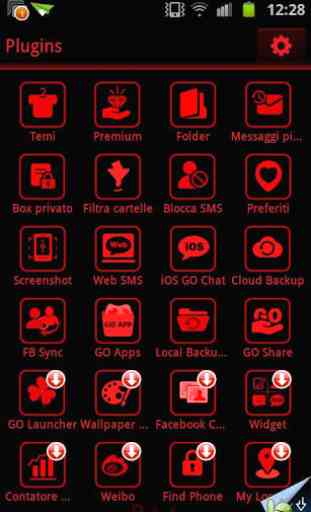 GO SMS Theme Dark Red Black 4