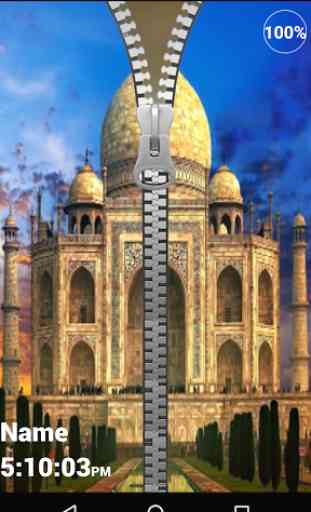 Taj Mahal Zipper Lock Screen 2