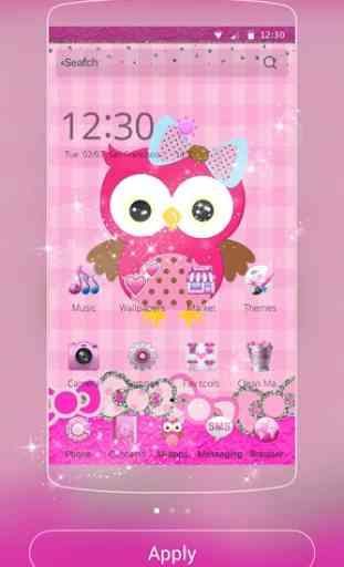Pink Owl Theme Rosy Lace Bow 1