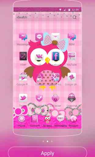 Pink Owl Theme Rosy Lace Bow 2
