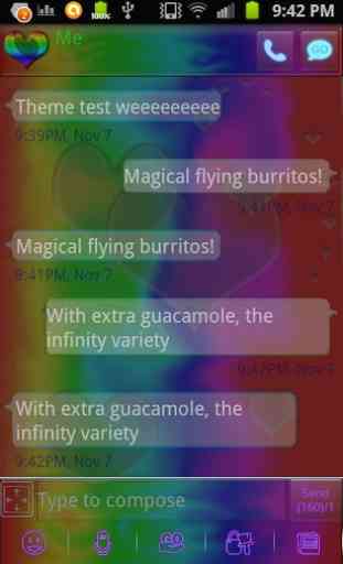 Rainbow Hearts Theme GO SMS 2