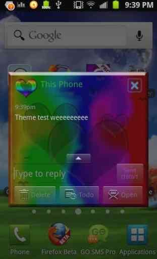 Rainbow Hearts Theme GO SMS 3