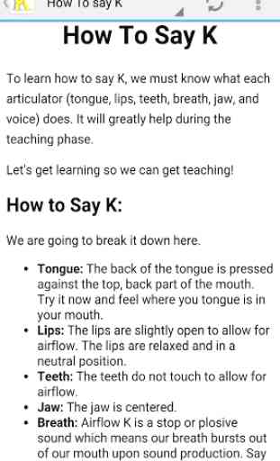 Speech Therapy: K 3